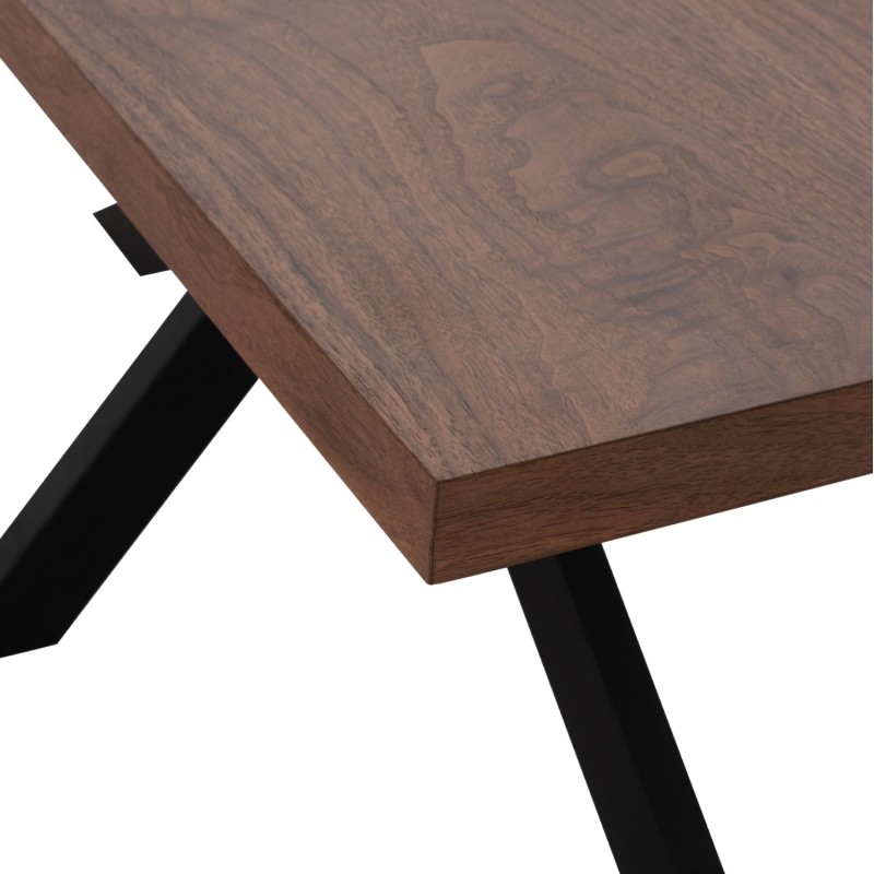 DINING TABLE SARI FK9311.02 MDF TOP WITH WALNUT WOOD VENEER RUSTIC STYLE 180x90x75Hεκ. DINING TABLE SARI FK9311.02 MDF TOP WITH WALNUT WOOD VENEER RUSTIC STYLE 180x90x75Hεκ.