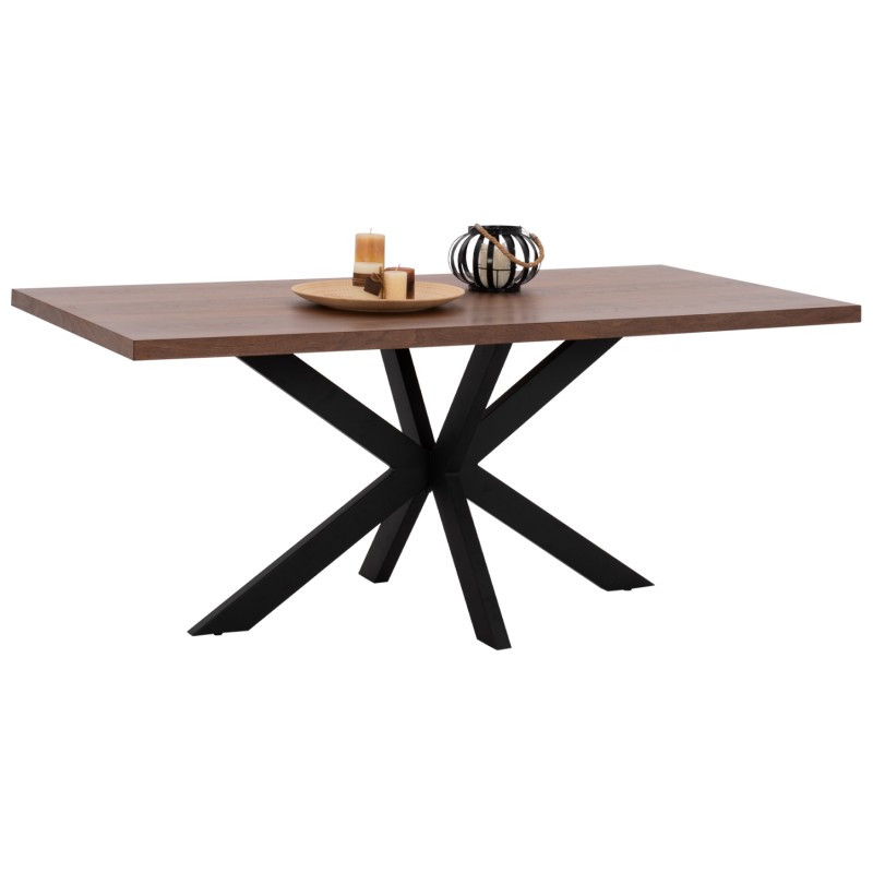 DINING TABLE SARI FK9311.02 MDF TOP WITH WALNUT WOOD VENEER RUSTIC STYLE 180x90x75Hεκ. DINING TABLE SARI FK9311.02 MDF TOP WITH WALNUT WOOD VENEER RUSTIC STYLE 180x90x75Hεκ.