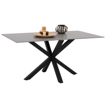 DINING TABLE SYNTEC FK9308.03 SINTERED STONE TOP GREY METAL LEGS 160x90x75Hcm.