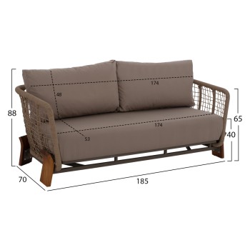 OUTDOOR SET OXFORD 4PCS IROKO ROPE TEMPERED GLASS FK5884.01 OUTDOOR SET OXFORD 4PCS IROKO ROPE TEMPERED GLASS FK5884.01