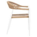 ARMCHAIR ALUMINUM GRET FK5854.01 WHITE WITH BEIGE PE RATTAN 56x55.5x78H ARMCHAIR ALUMINUM GRET FK5854.01 WHITE WITH BEIGE PE RATTAN 56x55.5x78H