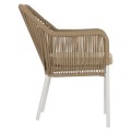 ARMCHAIR ALUMINUM LOKKI FK5855.01 WHITE WITH PE WICKER ROPE BEIGE 56x66x82 ARMCHAIR ALUMINUM LOKKI FK5855.01 WHITE WITH PE WICKER ROPE BEIGE 56x66x82
