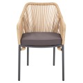 ARMCHAIR ALUMINUM LOKKI FK5855.02 CHARCOAL GREY WITH WICKER ROPE PE 56x66x82 ARMCHAIR ALUMINUM LOKKI FK5855.02 CHARCOAL GREY WITH WICKER ROPE PE 56x66x82