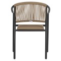 ARMCHAIR ALUMINUM FK5856.02 CHARCOAL GREY WITH PE WICKER ROPE 57x63x80H ARMCHAIR ALUMINUM FK5856.02 CHARCOAL GREY WITH PE WICKER ROPE 57x63x80H