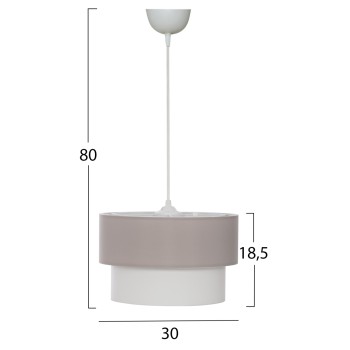 CEILING PENDANT DOUBLE CYLINDER CAP BEIGE-OFF-WHITE Φ30x80Hcm.FK7619.04