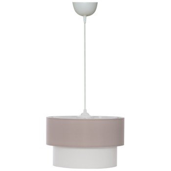 CEILING PENDANT DOUBLE CYLINDER CAP BEIGE-OFF-WHITE Φ30x80Hcm.FK7619.04