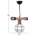 CEILING PENDANT WITH WOOD AND METAL GRID 30x16x50Hcm.FK7680.01 CEILING PENDANT WITH WOOD AND METAL GRID 30x16x50Hcm.FK7680.01