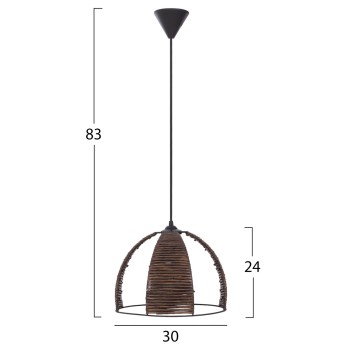 CEILING PENDANT METAL CAP WITH WOODEN STRIPS Φ30x83Hcm.FK7703.01 CEILING PENDANT METAL CAP WITH WOODEN STRIPS Φ30x83Hcm.FK7703.01