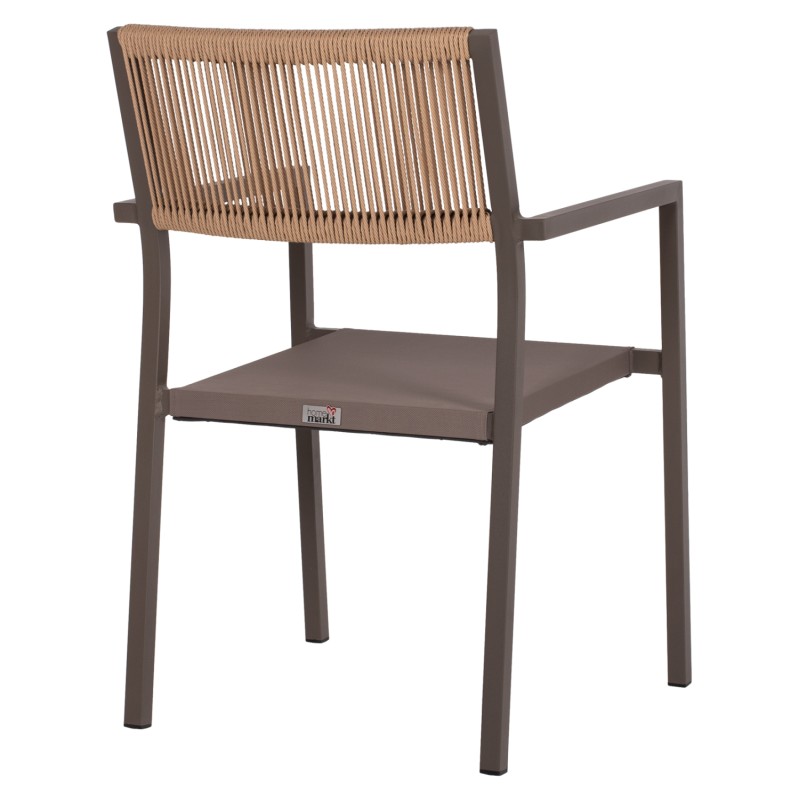 ARMCHAIR ALUMINUM PROFESSIONAL CHAMPAGNE-COLORED WITH PE RATTAN BACK FK5893.03 55.5x58.5x83 cm. ARMCHAIR ALUMINUM PROFESSIONAL CHAMPAGNE-COLORED WITH PE RATTAN BACK FK5893.03 55.5x58.5x83 cm.