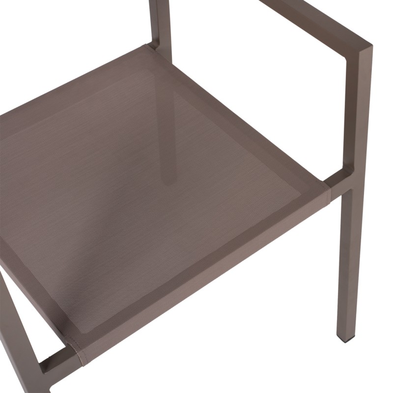 ARMCHAIR ALUMINUM PROFESSIONAL CHAMPAGNE-COLORED WITH PE RATTAN BACK FK5893.03 55.5x58.5x83 cm. ARMCHAIR ALUMINUM PROFESSIONAL CHAMPAGNE-COLORED WITH PE RATTAN BACK FK5893.03 55.5x58.5x83 cm.