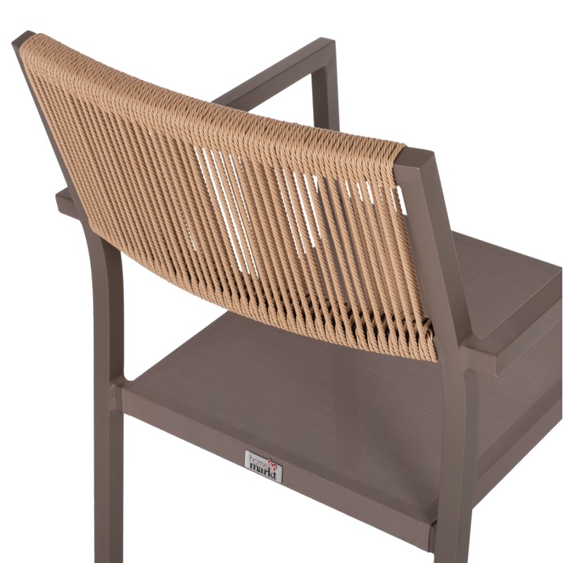 ARMCHAIR ALUMINUM PROFESSIONAL CHAMPAGNE-COLORED WITH PE RATTAN BACK FK5893.03 55.5x58.5x83 cm. ARMCHAIR ALUMINUM PROFESSIONAL CHAMPAGNE-COLORED WITH PE RATTAN BACK FK5893.03 55.5x58.5x83 cm.