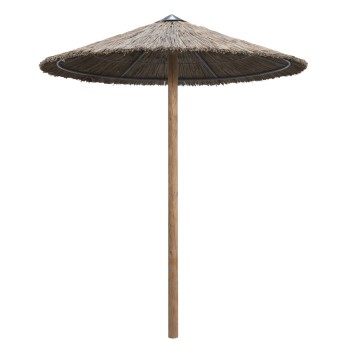 UMBRELLA WITH STRAW WOODEN POLE AND SUPPORT BEAMS Φ216x270H.FK5896