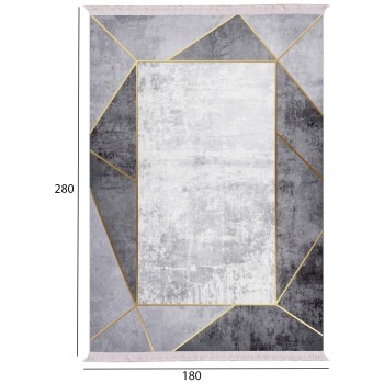 LIVING ROOM CARPET WITH FRINGES FK7723.23 GREY 180X280