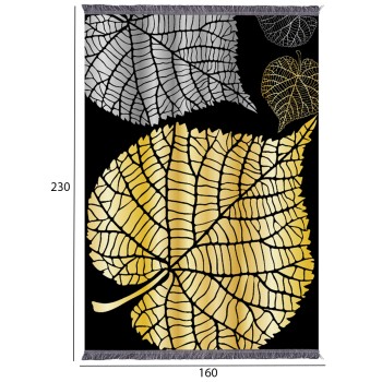 LIVING ROOM WITH FRINGES JOSIANE FK7675.39 LEAVES 160X230