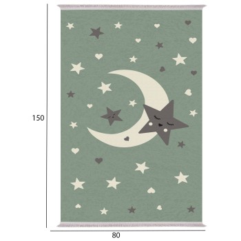 SERIES KIDDER KIDS' CARPET WITH FRINGES FK7678.20 MOON WITH STARS 80Χ150 SERIES KIDDER KIDS' CARPET WITH FRINGES FK7678.20 MOON WITH STARS 80Χ150