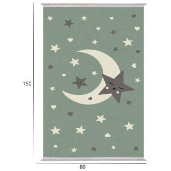 SERIES KIDDER KIDS' CARPET WITH FRINGES FK7678.20 MOON WITH STARS 80Χ150