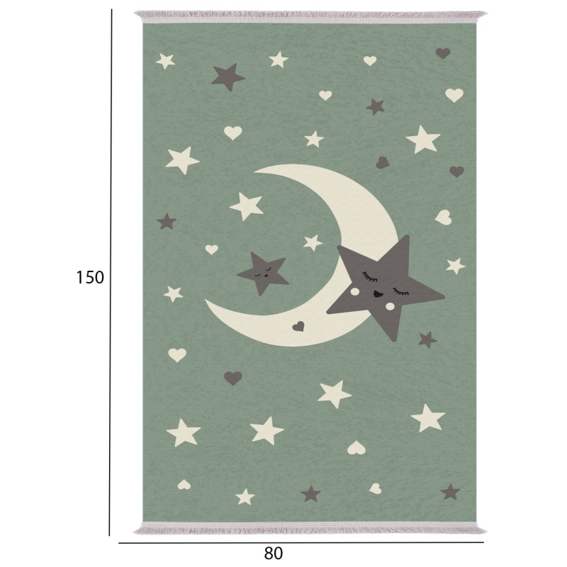 SERIES KIDDER KIDS' CARPET WITH FRINGES FK7678.20 MOON WITH STARS 80Χ150 SERIES KIDDER KIDS' CARPET WITH FRINGES FK7678.20 MOON WITH STARS 80Χ150