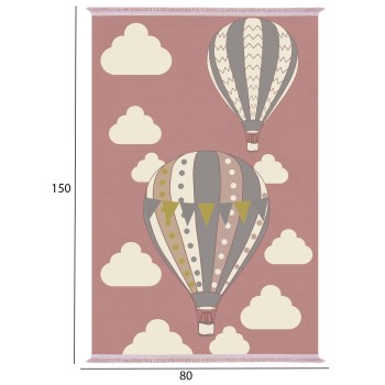SERIES KIDDER KIDS' CARPET WITH FRINGES FK7678.22 PINK- BALLOONS 80Χ150