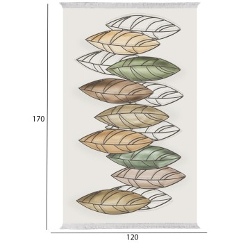 LIVING ROOM CARPET WITH FRINGES JOSIANE FK7677.36 LEAVES 120X170