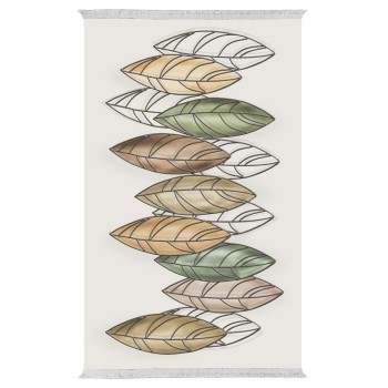 LIVING ROOM CARPET WITH FRINGES JOSIANE FK7677.36 LEAVES 120X170