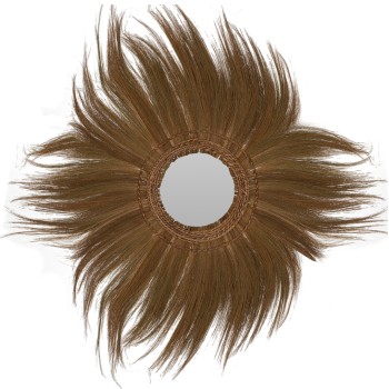MIRROR ROUND WITH BANANA BARK FRAME NATURAL COLOR 100x4x100 cm.FK7735