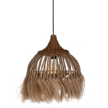 CEILING PENDANT MADE OF MANILA HEMP WITH FRINGES NATURAL COLOR 36x36x45Hcm.FK7751