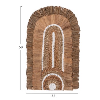 WALL DECOR WITH ABACA FIBERS AND ROPE IN NATURAL COLOR 32X58X8cm.FK7791