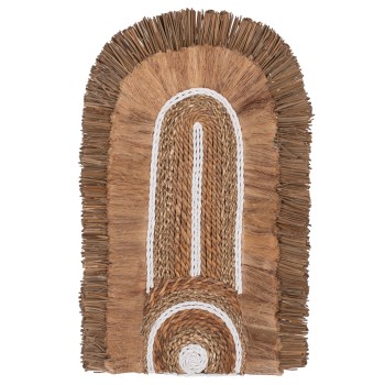 WALL DECOR WITH ABACA FIBERS AND ROPE IN NATURAL COLOR 32X58X8cm.FK7791