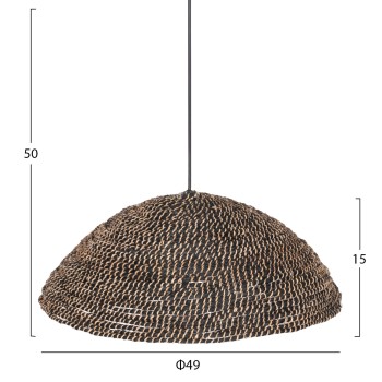 CEILING PENDANT MADE OF RECYCLED ABACA IN BLACK COLOR Φ49x15Hcm.FK7783 CEILING PENDANT MADE OF RECYCLED ABACA IN BLACK COLOR Φ49x15Hcm.FK7783
