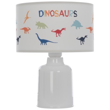 KID'S TABLE LAMP BALOO FK7577.05 FABRIC WITH DINOSAUR FIGURES ON THE CAP Φ24x32Hcm.