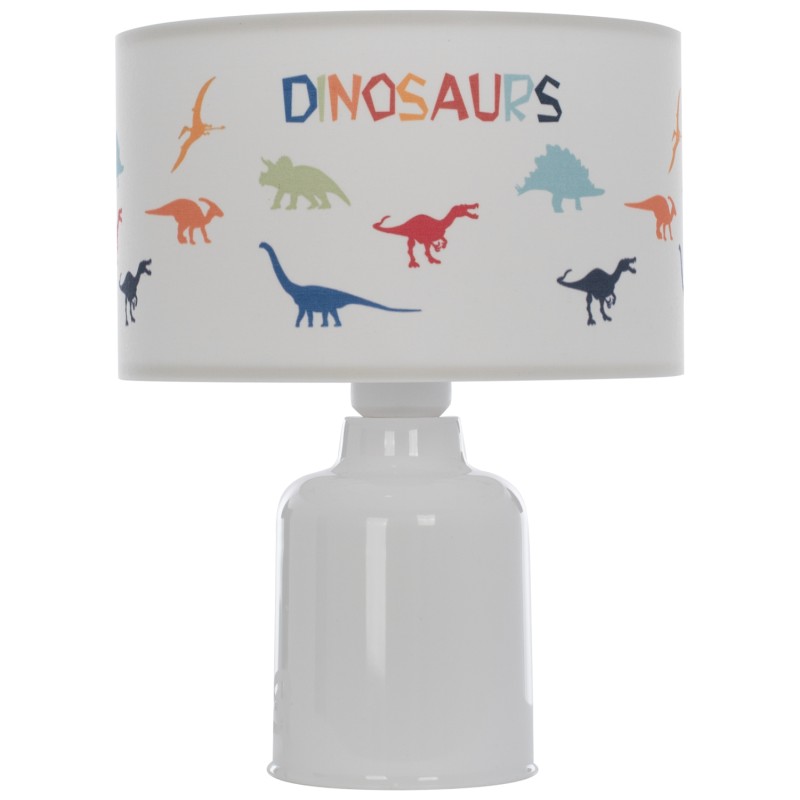 KID'S TABLE LAMP BALOO FK7577.05 FABRIC WITH DINOSAUR FIGURES ON THE CAP Φ24x32Hcm. KID'S TABLE LAMP BALOO FK7577.05 FABRIC WITH DINOSAUR FIGURES ON THE CAP Φ24x32Hcm.