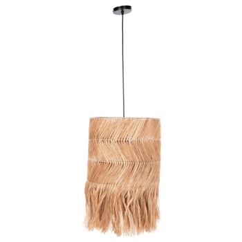 CEILING PENDANT CYLINDRICAL MADE OF ABACA IN NATURAL COLOR 35x35x50Hcm.FK7756