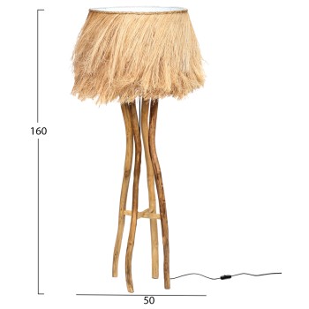 FLOOR STANDING LAMP TEAK WOOD AND ABACA FIBERS NATURAL COLOR 50x50x160Hcm.FK7758 FLOOR STANDING LAMP TEAK WOOD AND ABACA FIBERS NATURAL COLOR 50x50x160Hcm.FK7758