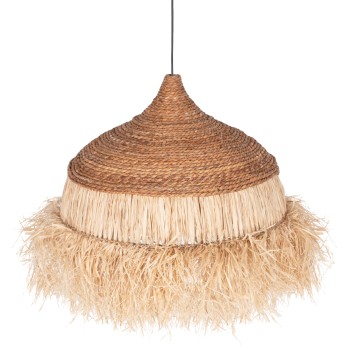CEILING PENDANT WITH SISAL FIBER CAP IN NATURAL COLOR 50x50x50Hcm.FK7786