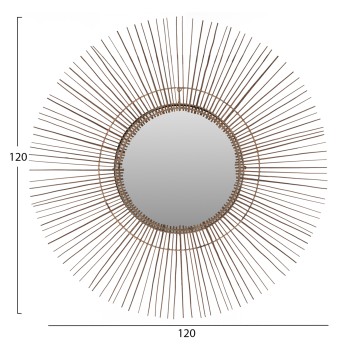 MIRROR ROUND WITH COCONUT STICKS FRAME IN NATURAL COLOR 120x4x120Hcm.FK7732 MIRROR ROUND WITH COCONUT STICKS FRAME IN NATURAL COLOR 120x4x120Hcm.FK7732