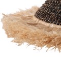 CEILING PENDANT MADE OF SISAL AND ABACA FIBER CAP IN NATURAL-BLACK 50x50x20Hcm.FK7789 CEILING PENDANT MADE OF SISAL AND ABACA FIBER CAP IN NATURAL-BLACK 50x50x20Hcm.FK7789