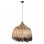 CEILING PENDANT WITH ABACA FIBER CAP IN NATURAL AND BLACK COLOR Φ52x52-120Hcm.FK7761