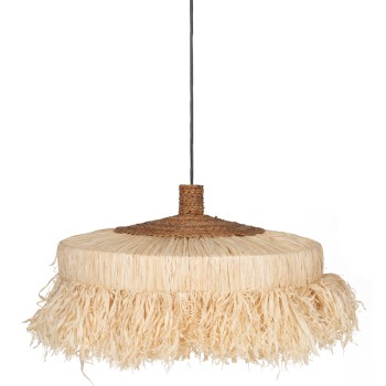 CEILING PENDANT CYLINDRICAL CAP MADE OF SISAL FIBERS IN NATURAL COLOR 80x80x45Hcm.FK7790