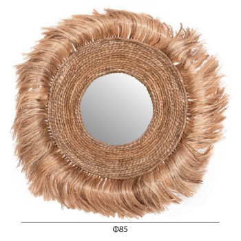 MIRROR ROUND WITH ABACA FIBERS IN NATURAL COLOR 85x17x85Hcm.FK7742 MIRROR ROUND WITH ABACA FIBERS IN NATURAL COLOR 85x17x85Hcm.FK7742
