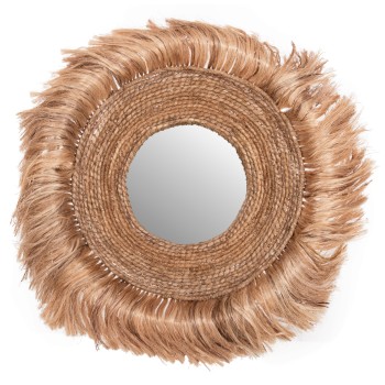 MIRROR ROUND WITH ABACA FIBERS IN NATURAL COLOR 85x17x85Hcm.FK7742
