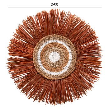 WALL DECOR ROUND MADE OF GRASS AND BANANA BARK FIBERS 55x3x55Hcm.FK7792