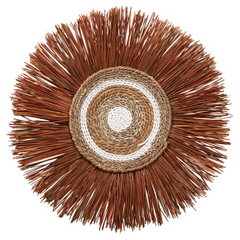 WALL DECOR ROUND MADE OF GRASS AND BANANA BARK FIBERS 55x3x55Hcm.FK7792