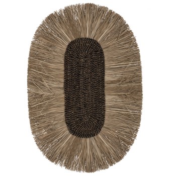 WALL DECOR OVAL MADE OF GRASS AND ABACA FIBERS IN NATURAL COLOR 60x5x90Hcm.FK7795