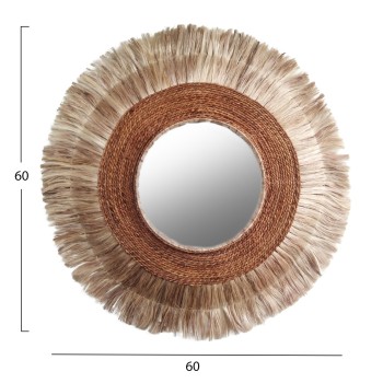 MIRROR ROUND MADE OF ABACA FIBERS IN NATURAL COLOR 60x5x60Hcm.FK7739 MIRROR ROUND MADE OF ABACA FIBERS IN NATURAL COLOR 60x5x60Hcm.FK7739