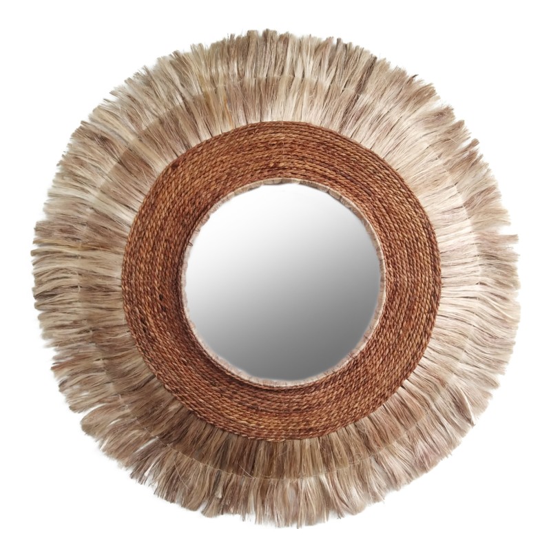 MIRROR ROUND MADE OF ABACA FIBERS IN NATURAL COLOR 60x5x60Hcm.FK7739 MIRROR ROUND MADE OF ABACA FIBERS IN NATURAL COLOR 60x5x60Hcm.FK7739