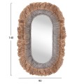 MIRROR OVAL MADE OF ABACA FIBERS IN NATURAL AND SILVER COLOR 90x5x140Hcm.FK7738 MIRROR OVAL MADE OF ABACA FIBERS IN NATURAL AND SILVER COLOR 90x5x140Hcm.FK7738
