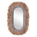 MIRROR OVAL MADE OF ABACA FIBERS IN NATURAL AND SILVER COLOR 90x5x140Hcm.FK7738 MIRROR OVAL MADE OF ABACA FIBERS IN NATURAL AND SILVER COLOR 90x5x140Hcm.FK7738