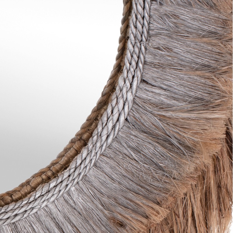 MIRROR OVAL MADE OF ABACA FIBERS IN NATURAL AND SILVER COLOR 90x5x140Hcm.FK7738 MIRROR OVAL MADE OF ABACA FIBERS IN NATURAL AND SILVER COLOR 90x5x140Hcm.FK7738