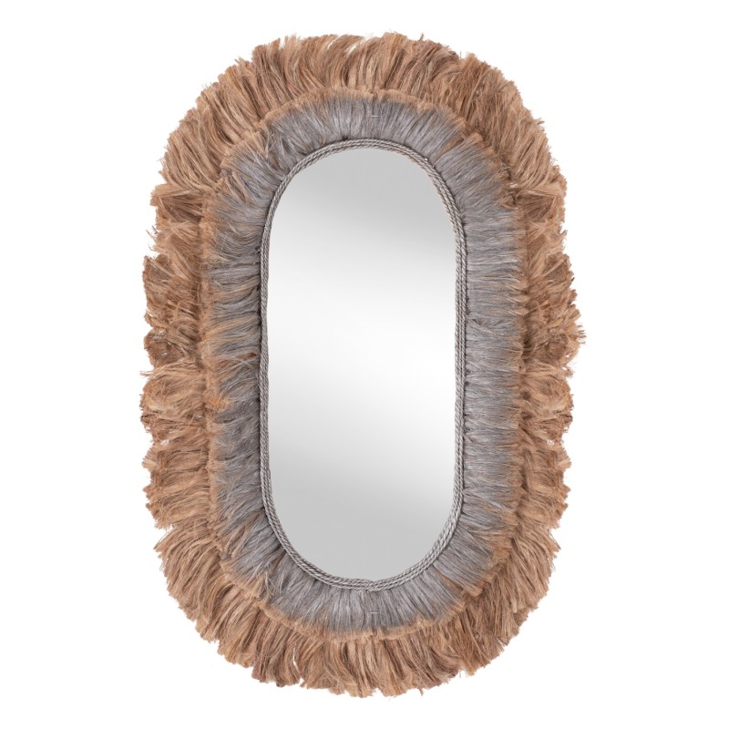 MIRROR OVAL MADE OF ABACA FIBERS IN NATURAL AND SILVER COLOR 90x5x140Hcm.FK7738 MIRROR OVAL MADE OF ABACA FIBERS IN NATURAL AND SILVER COLOR 90x5x140Hcm.FK7738