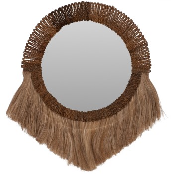 MIRROR ROUND WITH ABACA FIBER FRAME IN NATURAL COLOR 70x4x90Hcm.FK7804